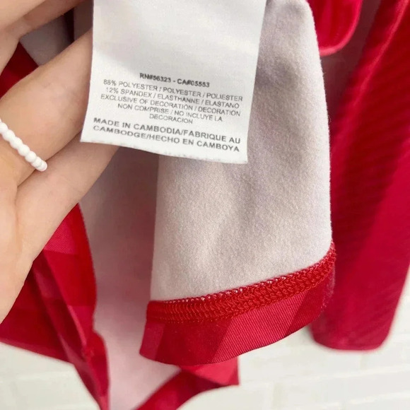 Nike Pro Dri Fit Hyperwarm Stripes Round Neck Long Sleeve T-Shirt Pink Medium - Picture 6 of 9